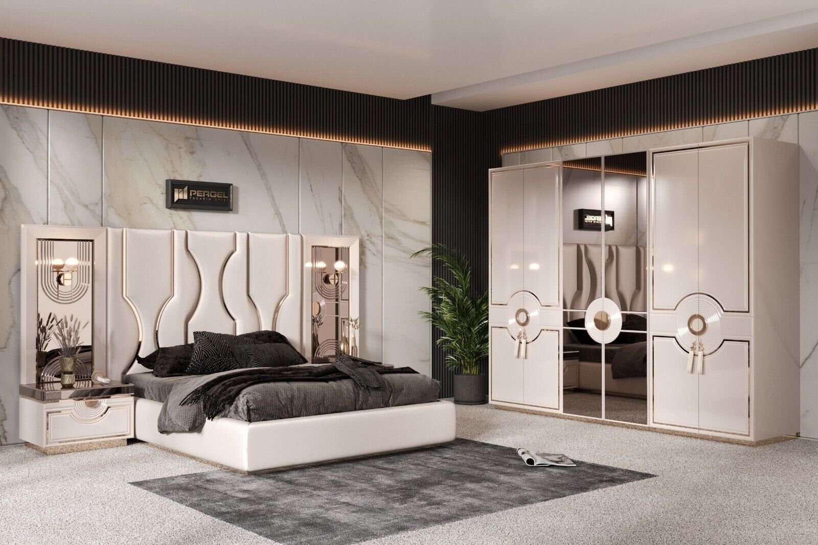 JVmoebel Schlafzimmer-Set Modern Schlafzimmer Set 5 günstig online kaufen