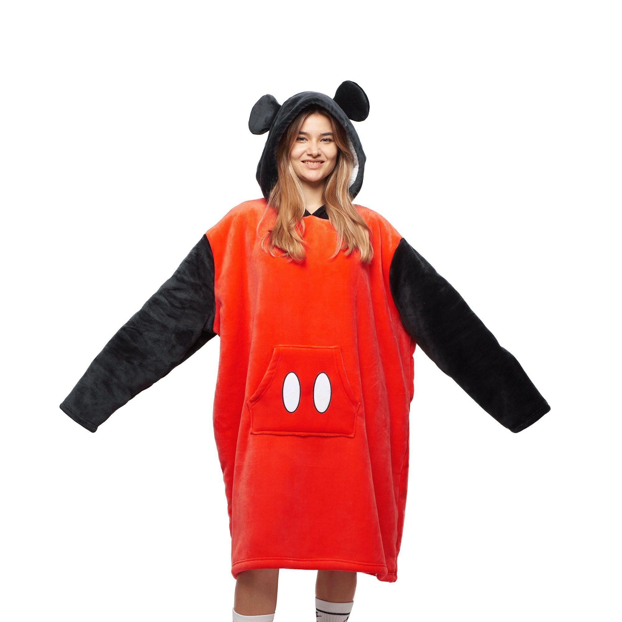 Disney Kapuzenpullover Disney Home Übergroße Hoodie Sweatshirt Decke mit Kapuze Unifarben mit Rundhalsausschnitt