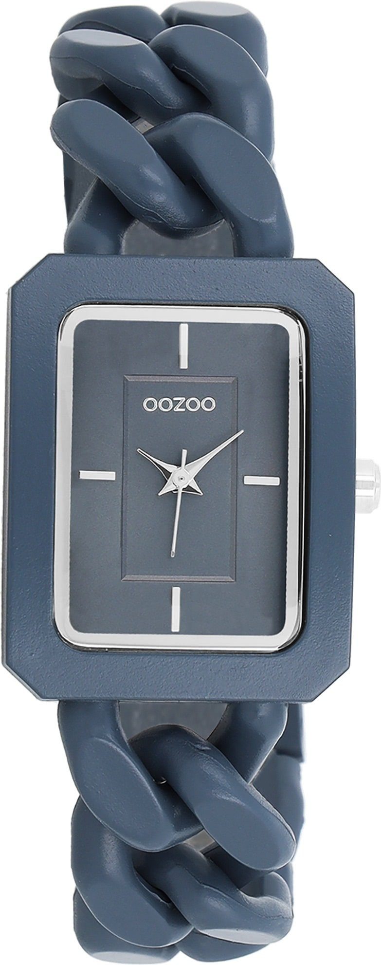 OOZOO Quarzuhr Oozoo Damen Armbanduhr Timepieces Analog, Damenuhr  rechteckig, groß (ca 31x24mm) Kunststoffarmband, Fashion, stufenlos  verstellbarer Schiebeverschluss