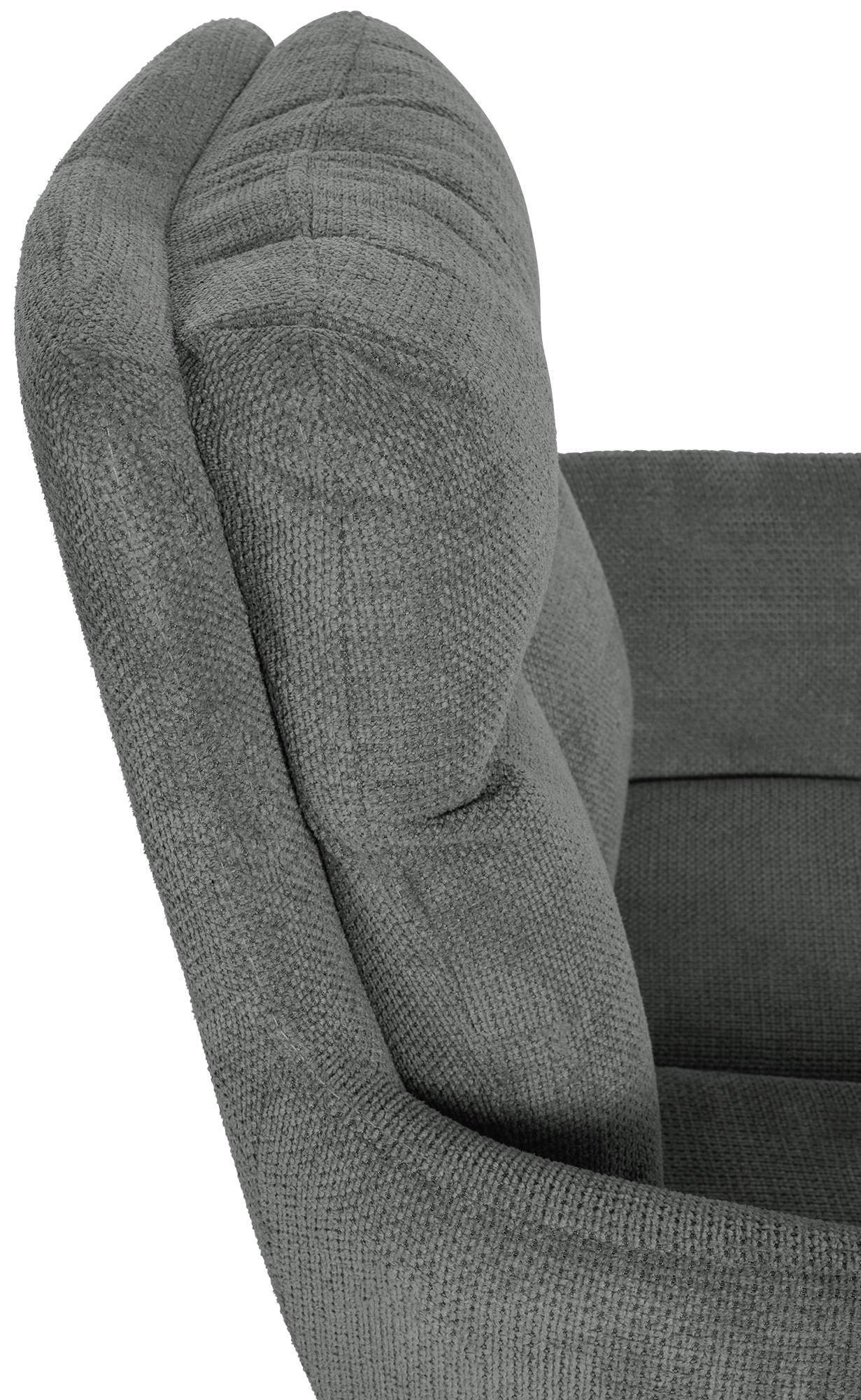 Polster-Stuhl schwenkbarer Mit grau Stoff-Bezug Esszimmerstuhl Vilas, CLP