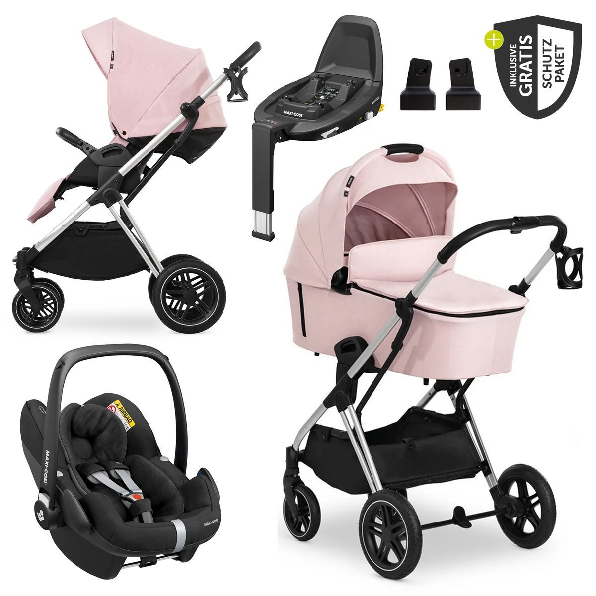 Kombi-Kinderwagen Vision X Trio Set - Melange Rose