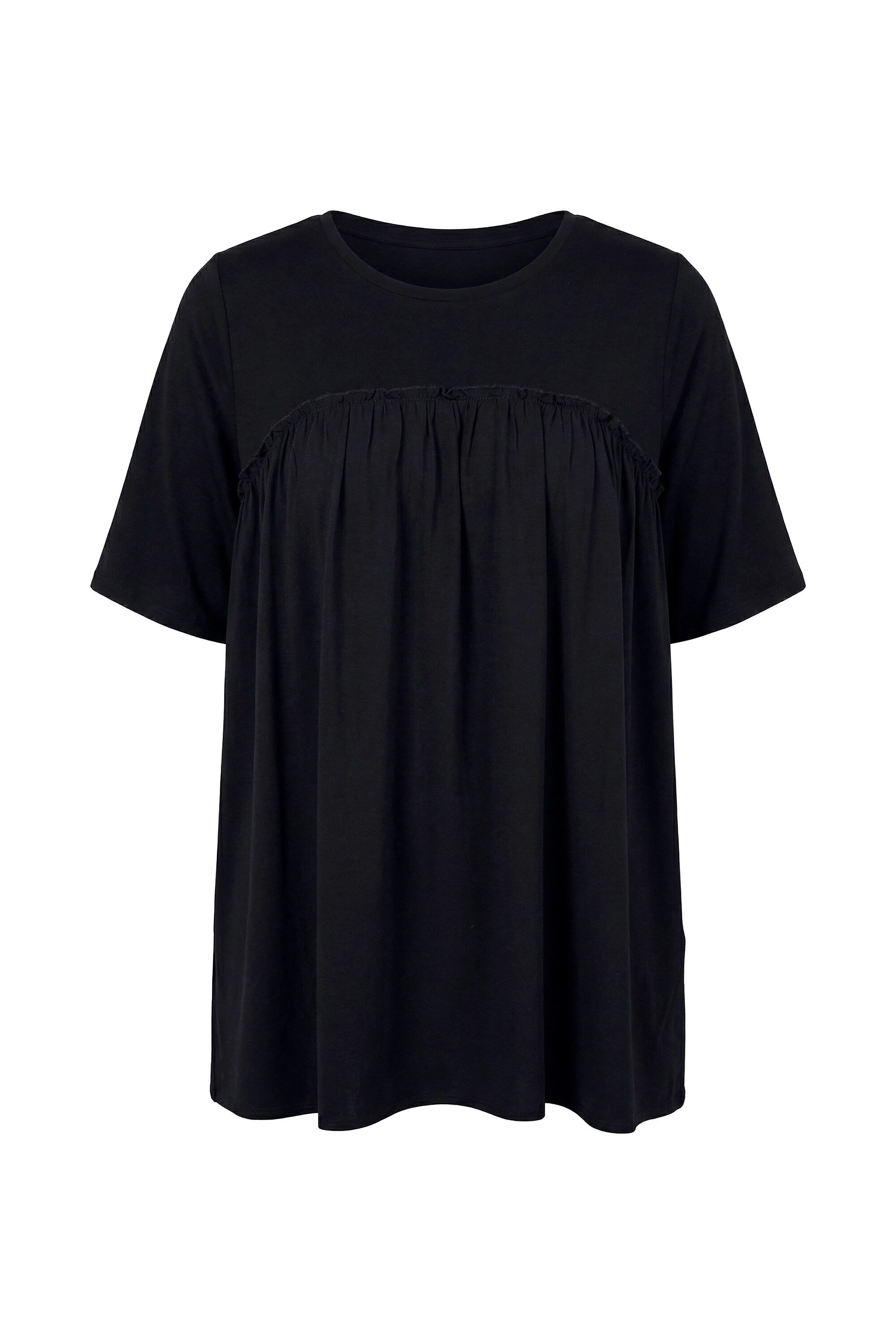 T-Shirt T-Shirt A-Linie Volants und Web-Einsatz
