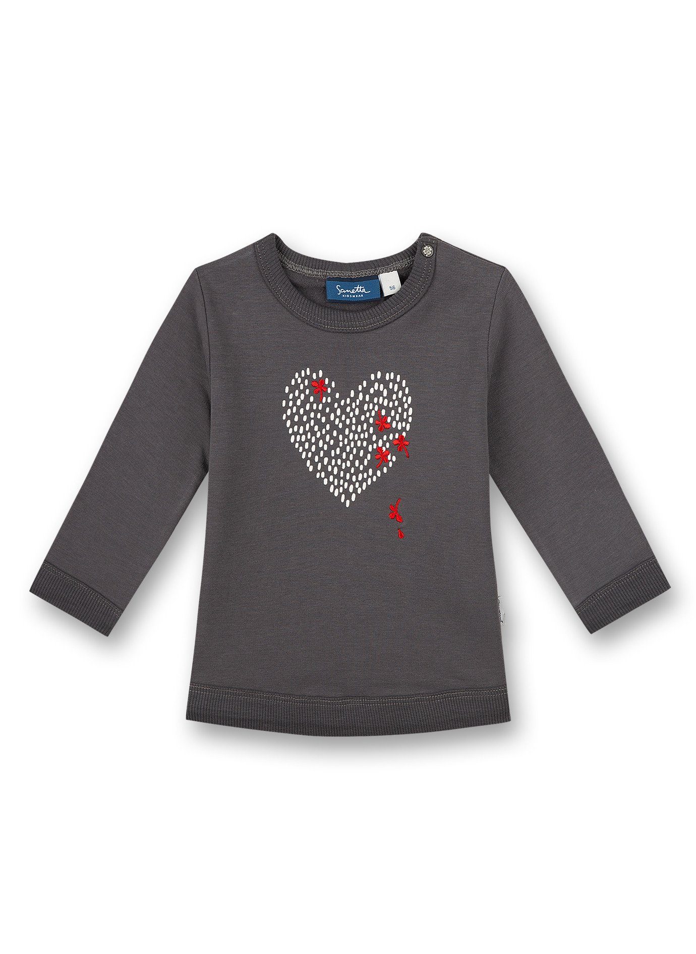 Sanetta Sweatshirt Sanetta Sweatshirt mit Herz Motiv (115295) Grau | Sweatshirts