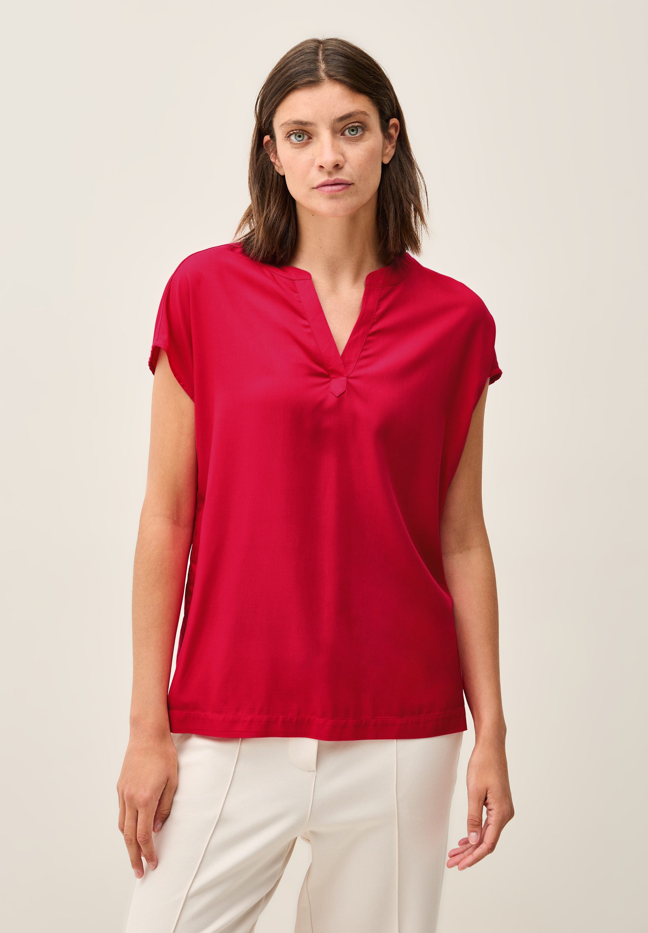 CECIL Kurzarmbluse mit geschlitztem Ausschnitt günstig online kaufen