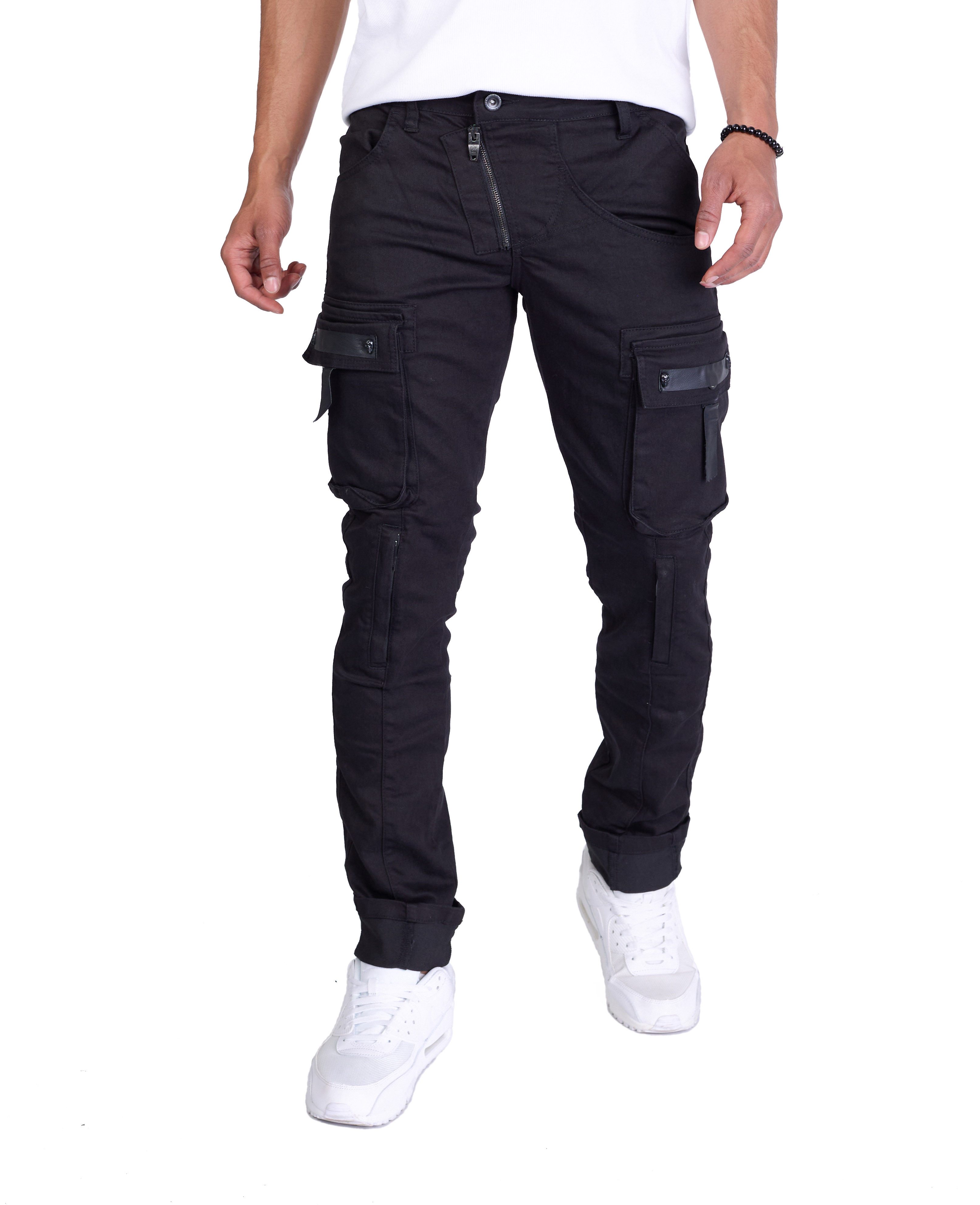 KINGZ Cargojeans Rebelische Herren Designer Cargojeans günstig online kaufen