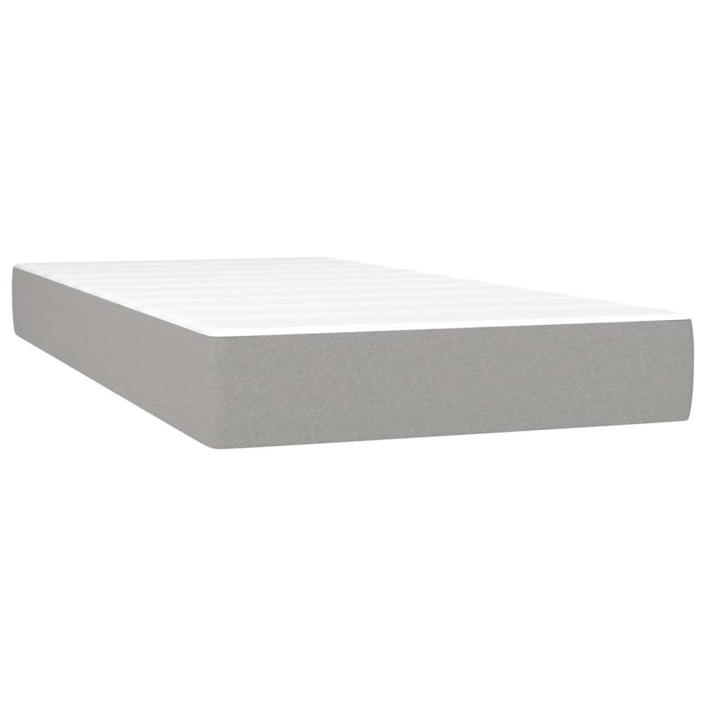 vidaXL Bett Boxspringbett mit Matratze Hellgrau 80x200 cm Stoff – Bild 4 von 5