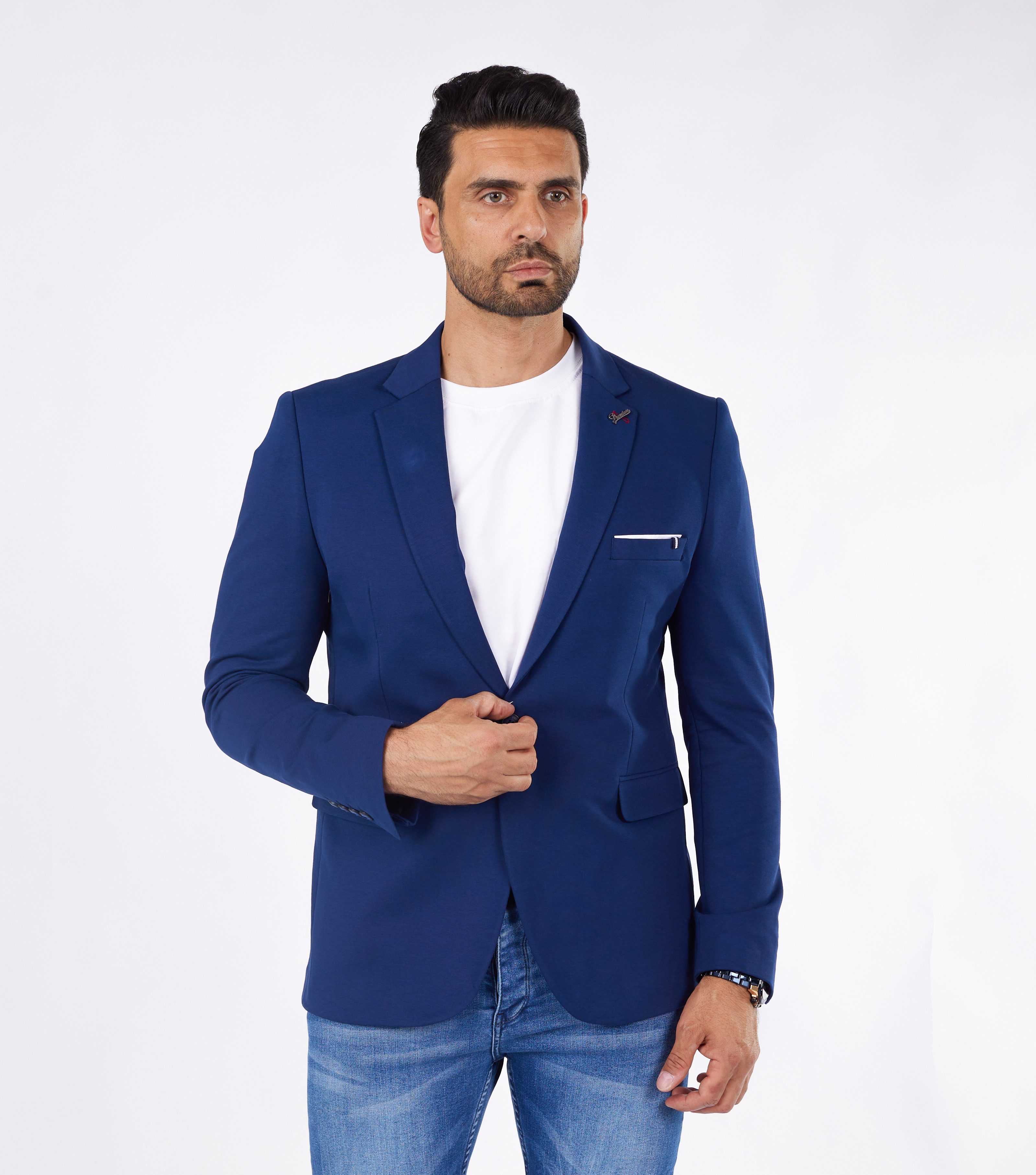 Denim Distriqt Jerseysakko Sportliches Herren SLIM günstig online kaufen