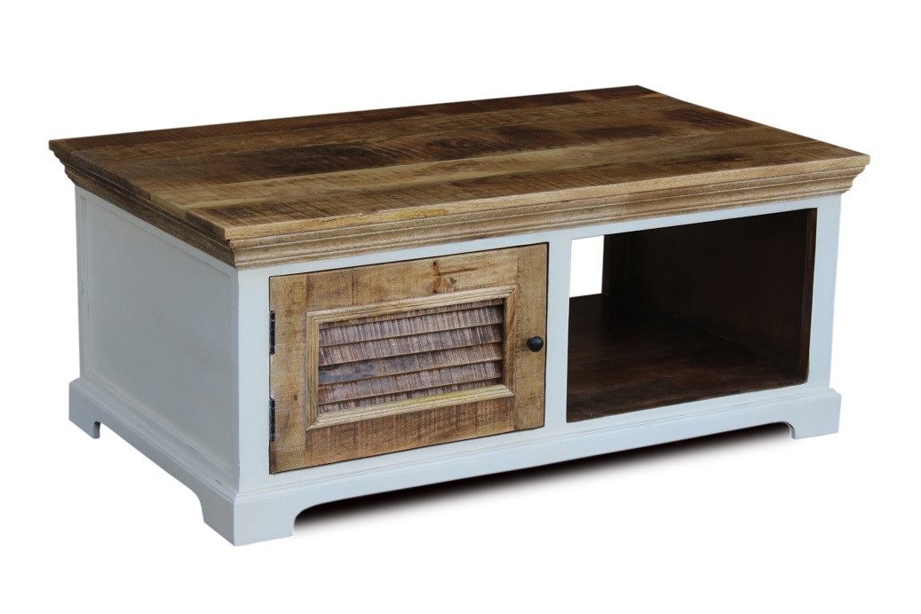 Couchtisch Couchtisch 120x70cm 'Nizza' Mango weiß natur