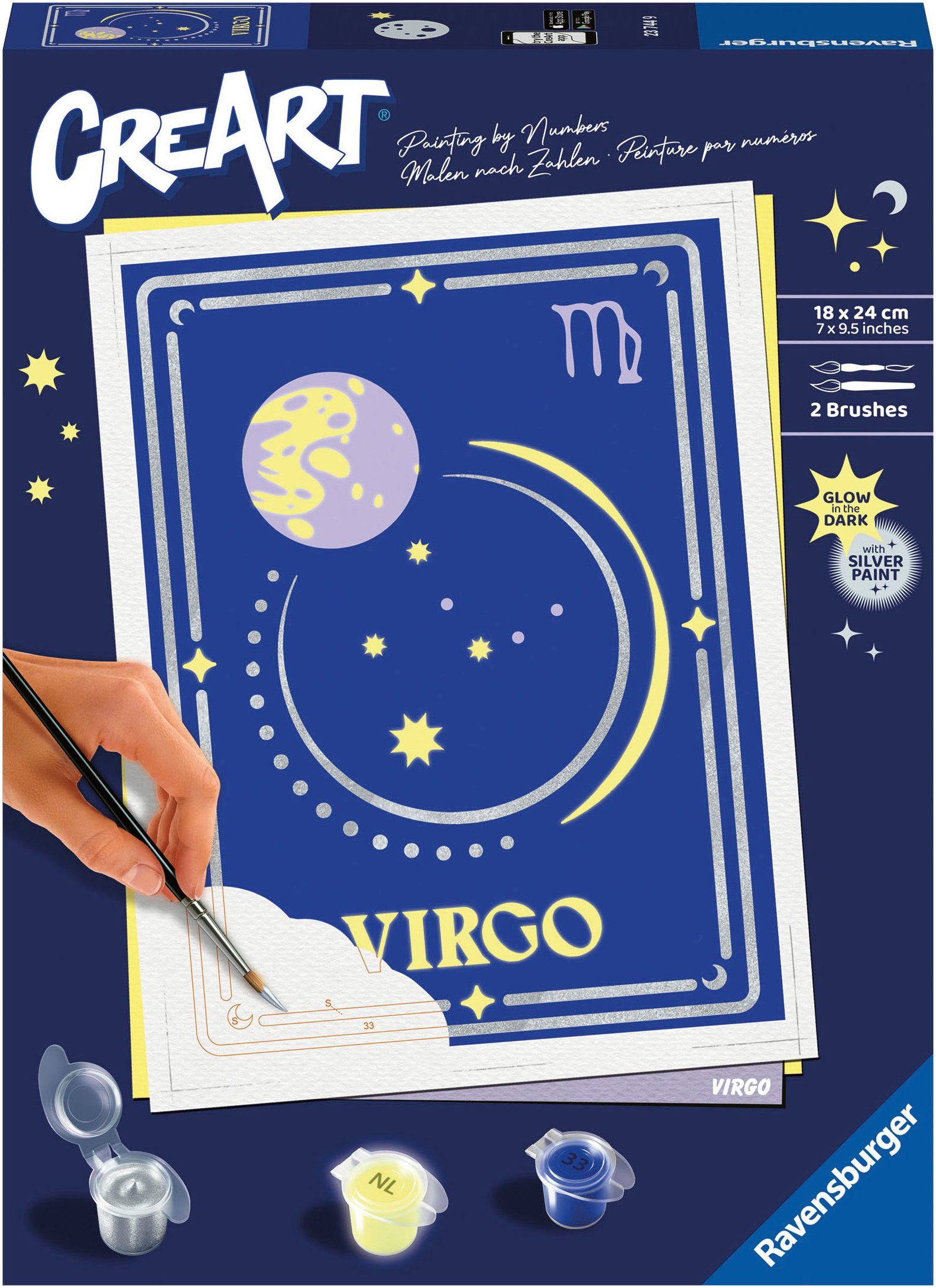 Ravensburger Раскрась по номерам Sternzeichen (Zodiac Sign) Jungfrau, Made in Europe