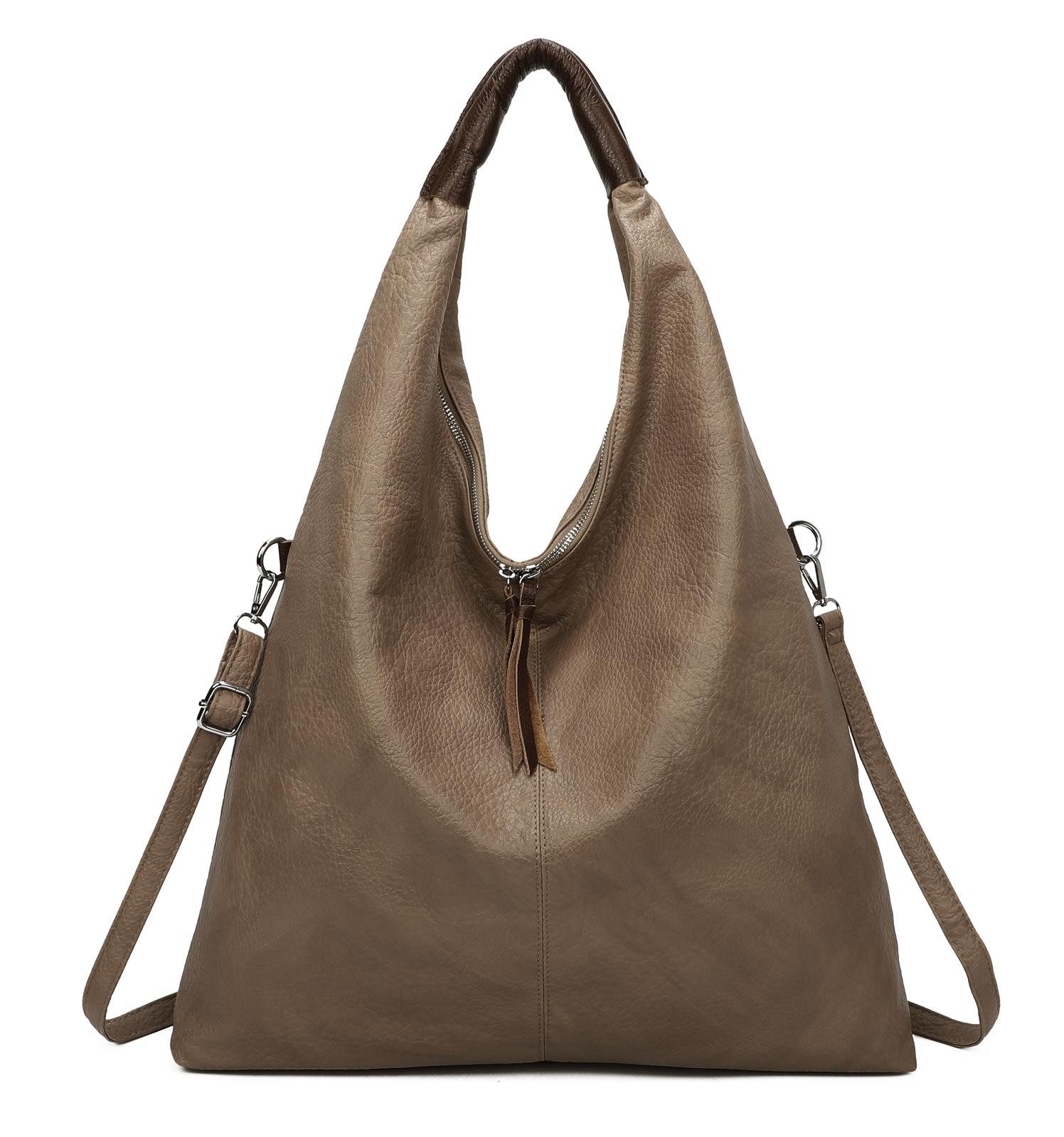ITALYSHOP24 Schultertasche XXL Damen Shopper Tasche Freizeittasche Hobo Bag günstig online kaufen