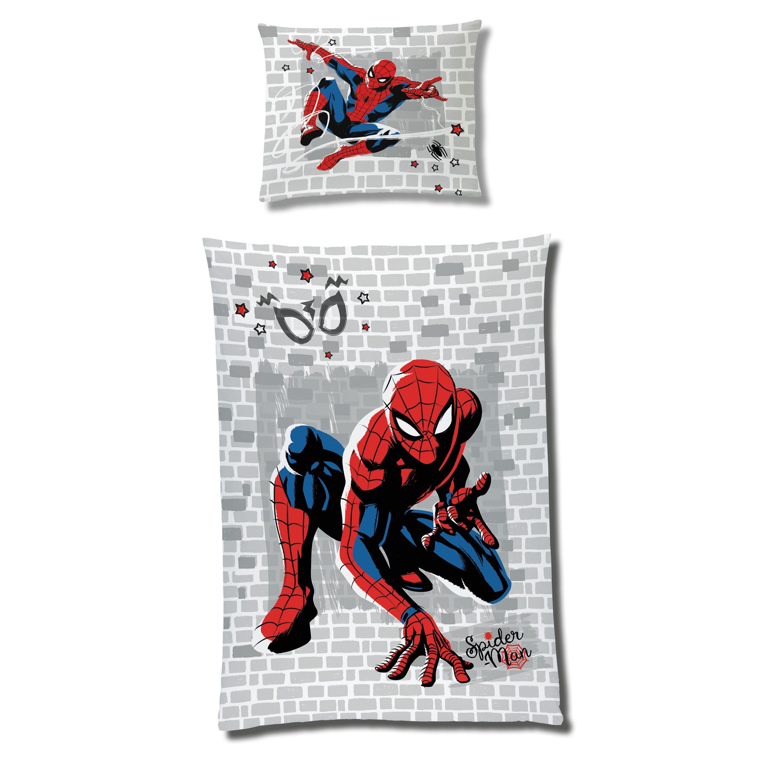 Familando Kinderbettwäsche Spiderman 135x200 80x80 cm günstig online kaufen
