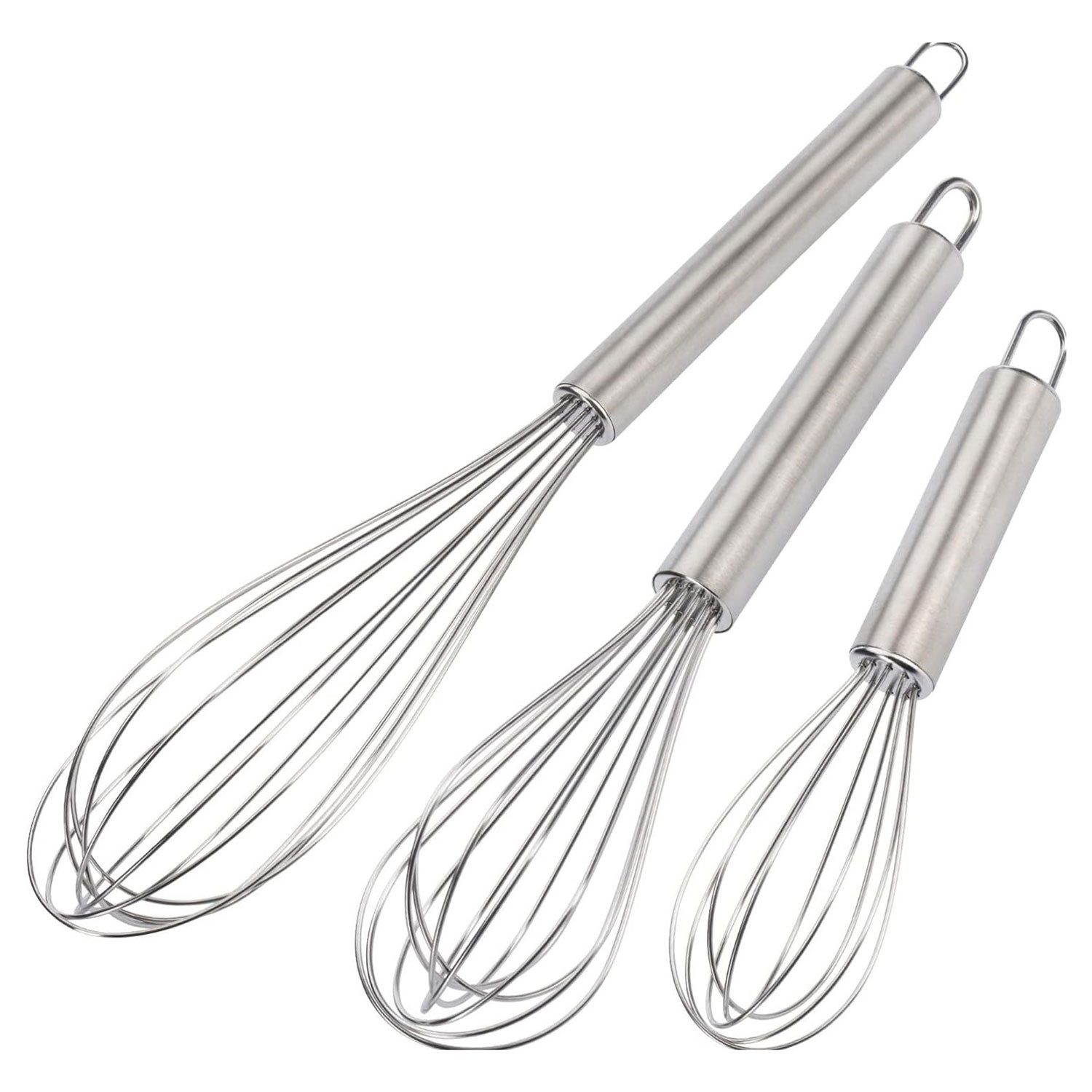 WESTMARK Schneebesen 3 Stk.,Längen: 17/23/28 cm, Rostfreier Edelstahl, Silber