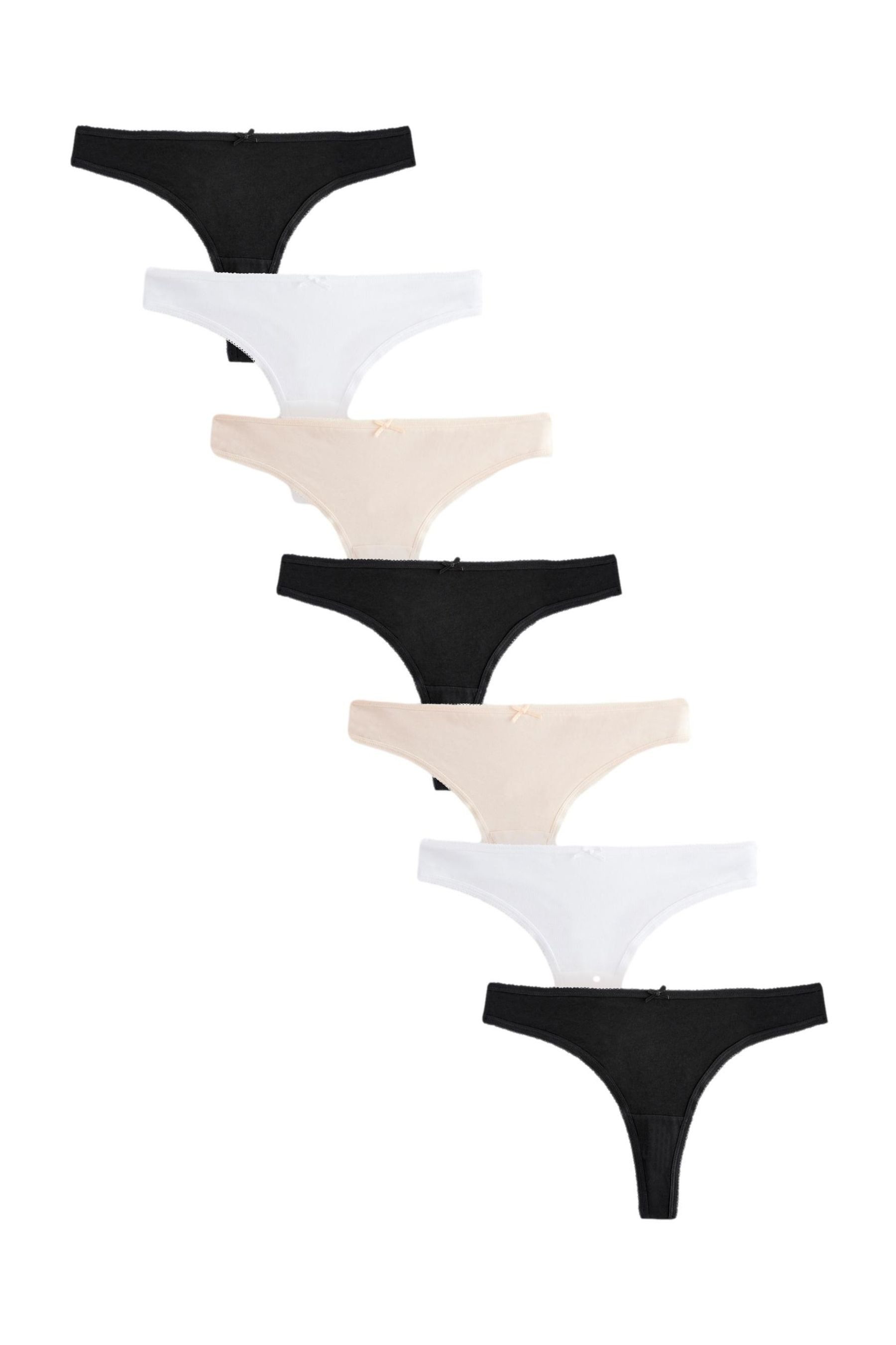 String Tanga-Slips mit hohem Baumwollanteil, 7er-Pack