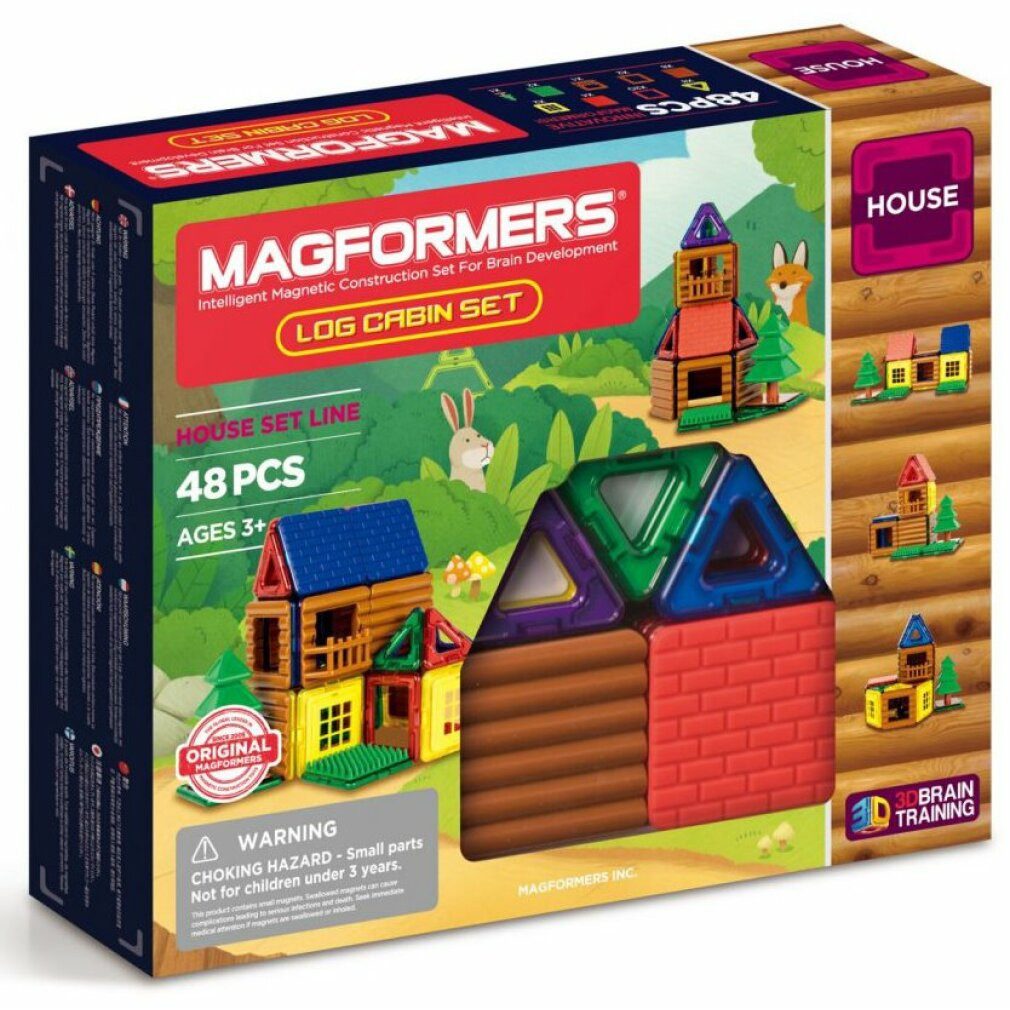 MAGFORMERS Mini-Blockhaus 48 Stück Magnetspielbausteine, (Packung)