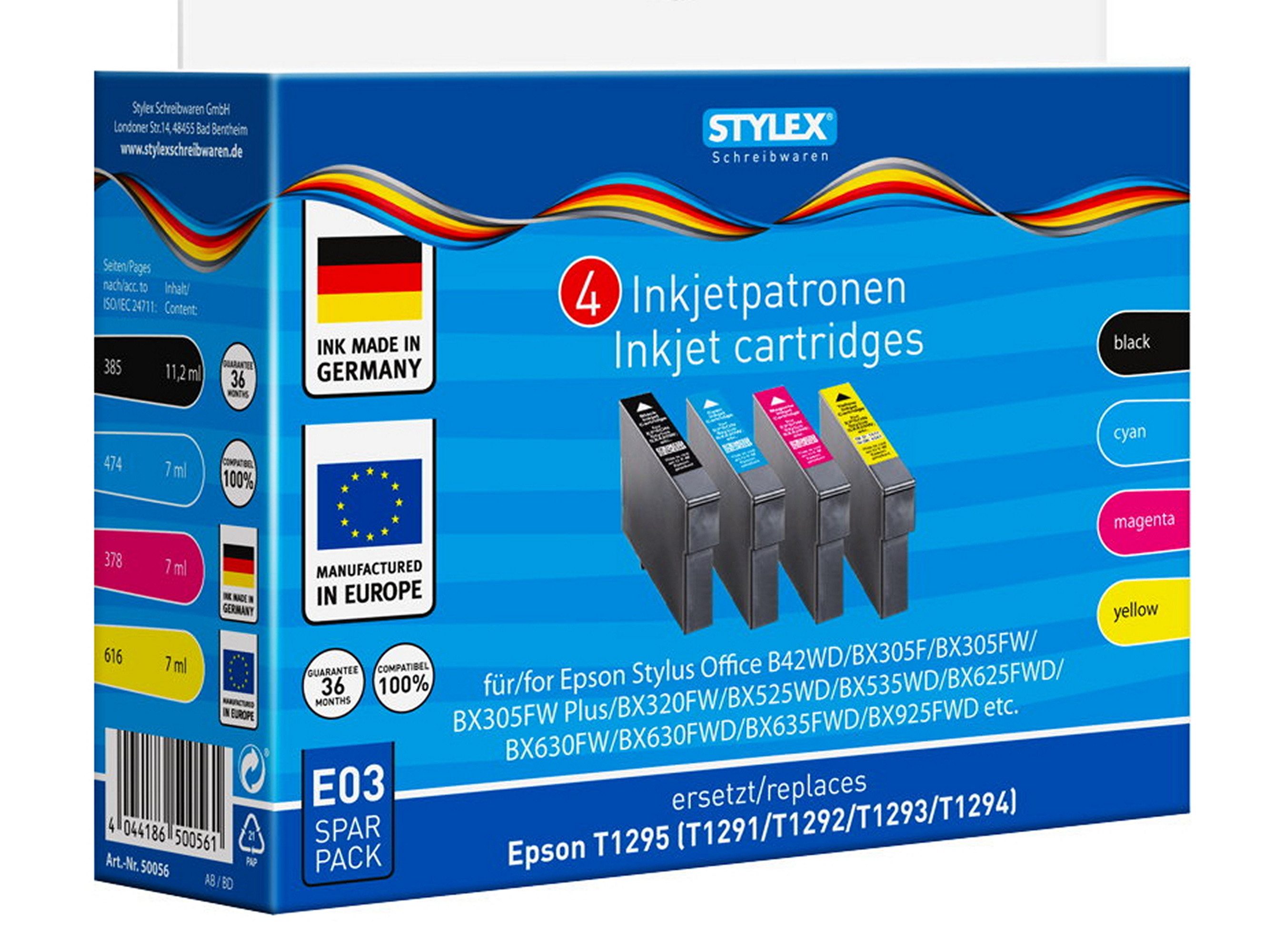 Stylex Schreibwaren Druckerptronen für Epson Stylus Office B42WD/BX305F/BX305FW/BX305FW .. Nachfülltinte (x)
