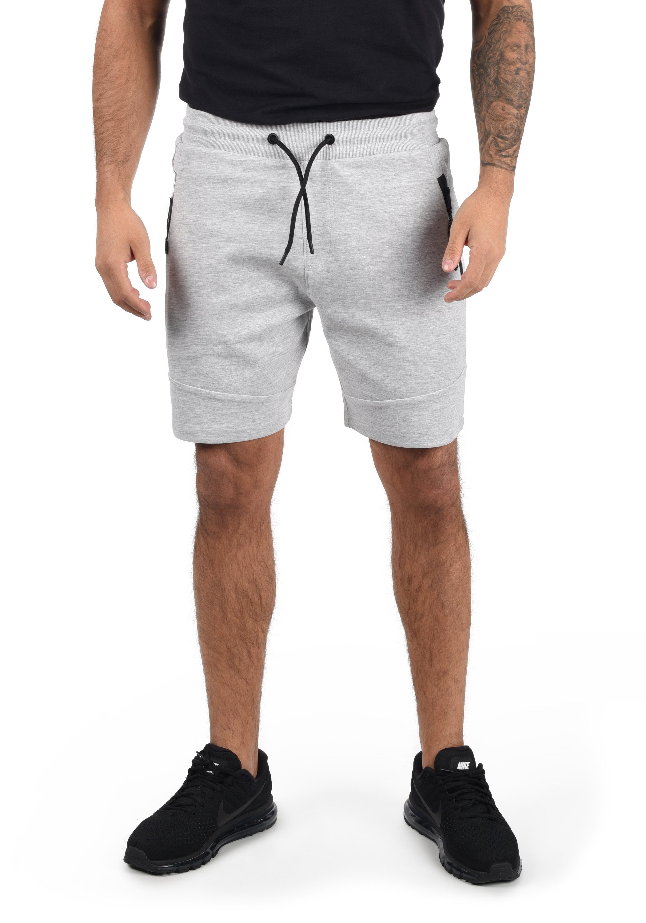 Grey mit Light (8242) kurze Sweatshorts Melange SDGelly Reißverschluss-Taschen !Solid Hose