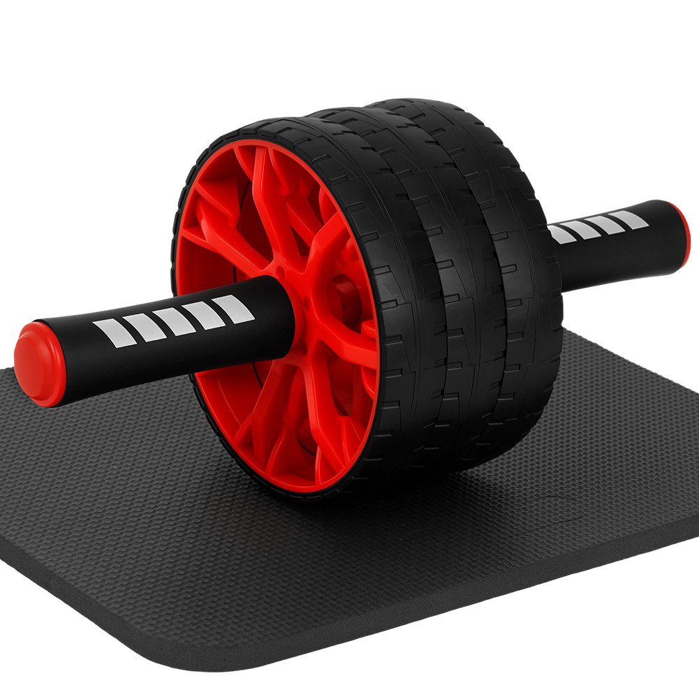 OSTWOLKE Bauchtrainer Bauchroller Bauchmuskeltrainer Set mit Knieauflagen Matte, Home Gym Equipment – Heimfitnessgerät für Männer & Frauen