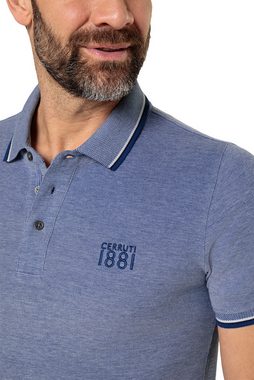 Cerruti 1881 Poloshirt aus hochwertigem Baumwoll-Piqué in Melé-Optik