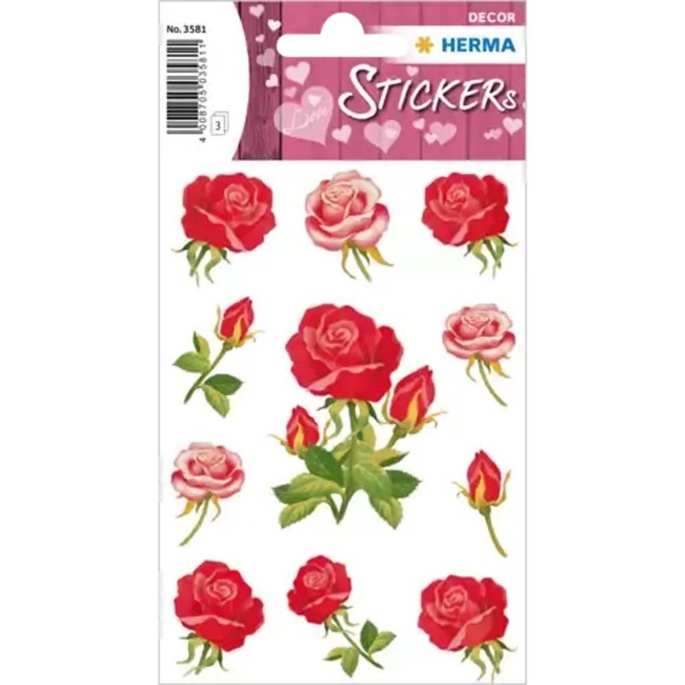 HERMA Etiketten Sticker Rosen selbstklebend für Karten und Geschenke, Selbstklebend