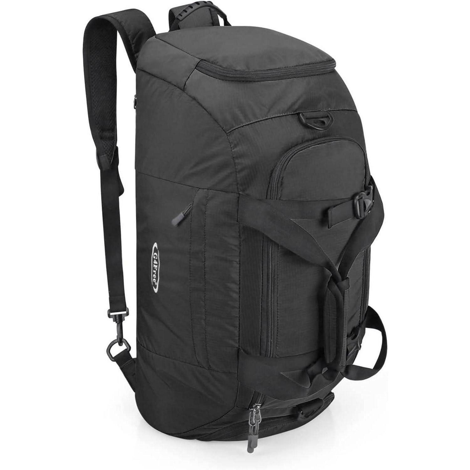 Sporttasche Reisetasche 40L 3Wege Schuhfach Herren Damen Schwarz