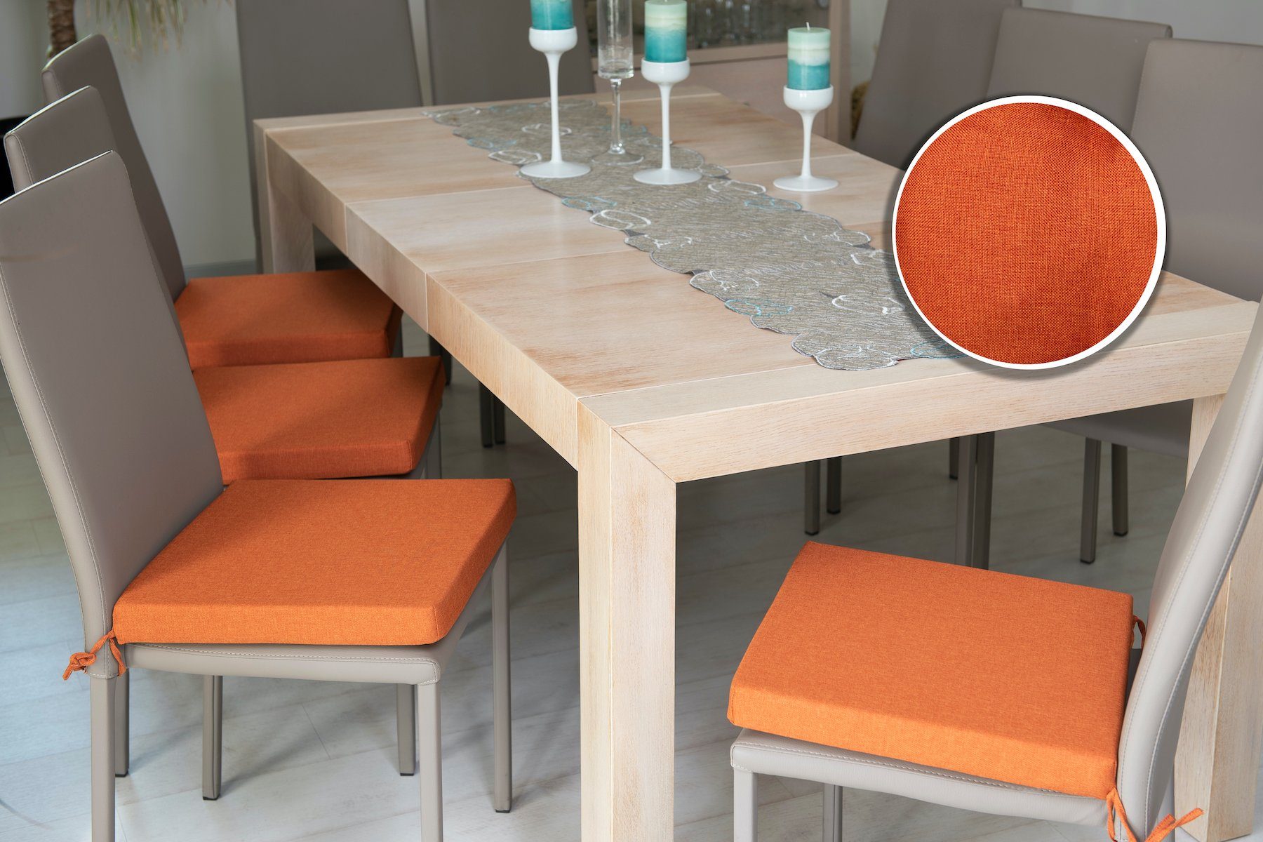 sunnypillow Stuhlkissen 4er Set Kissen 40 x 40 x 5 cm, Sitzkissen Sitzauflage für Stühle, Bänke