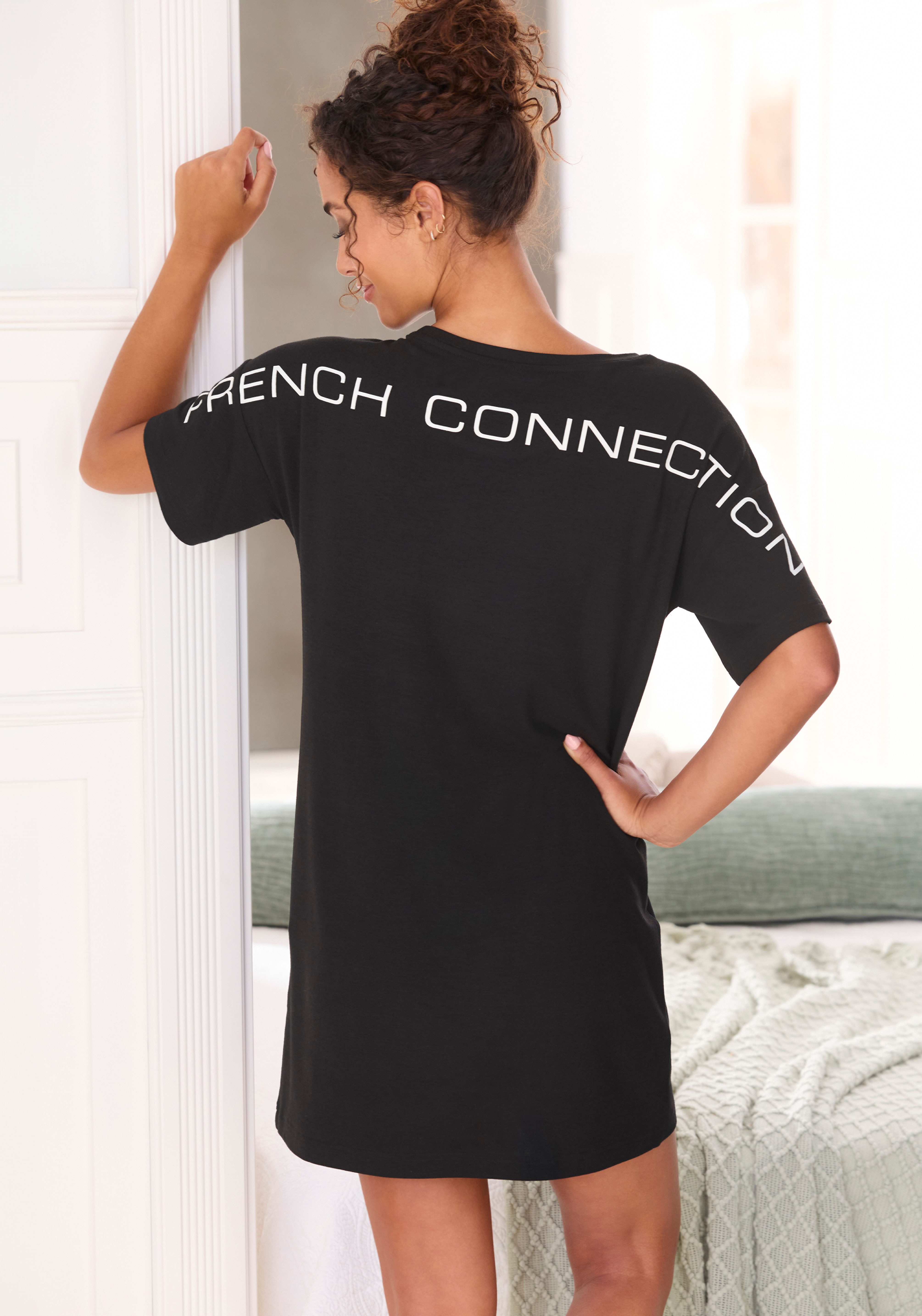French Connection Nachthemd mit großem Logoprint auf dem Rücken