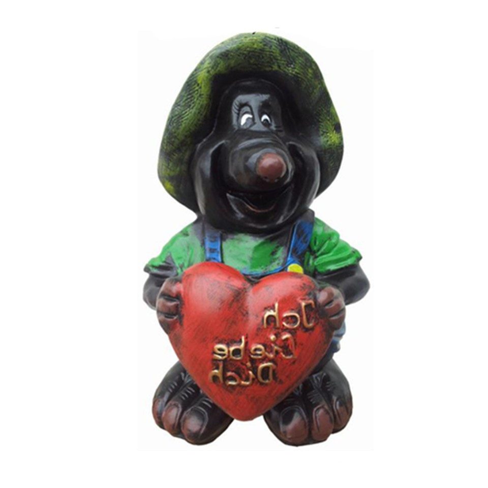 Xlmoebel Tierfigur Design Maulwurf Gartenfigur Statue Skulptur Deko 40cm, Made in Europa