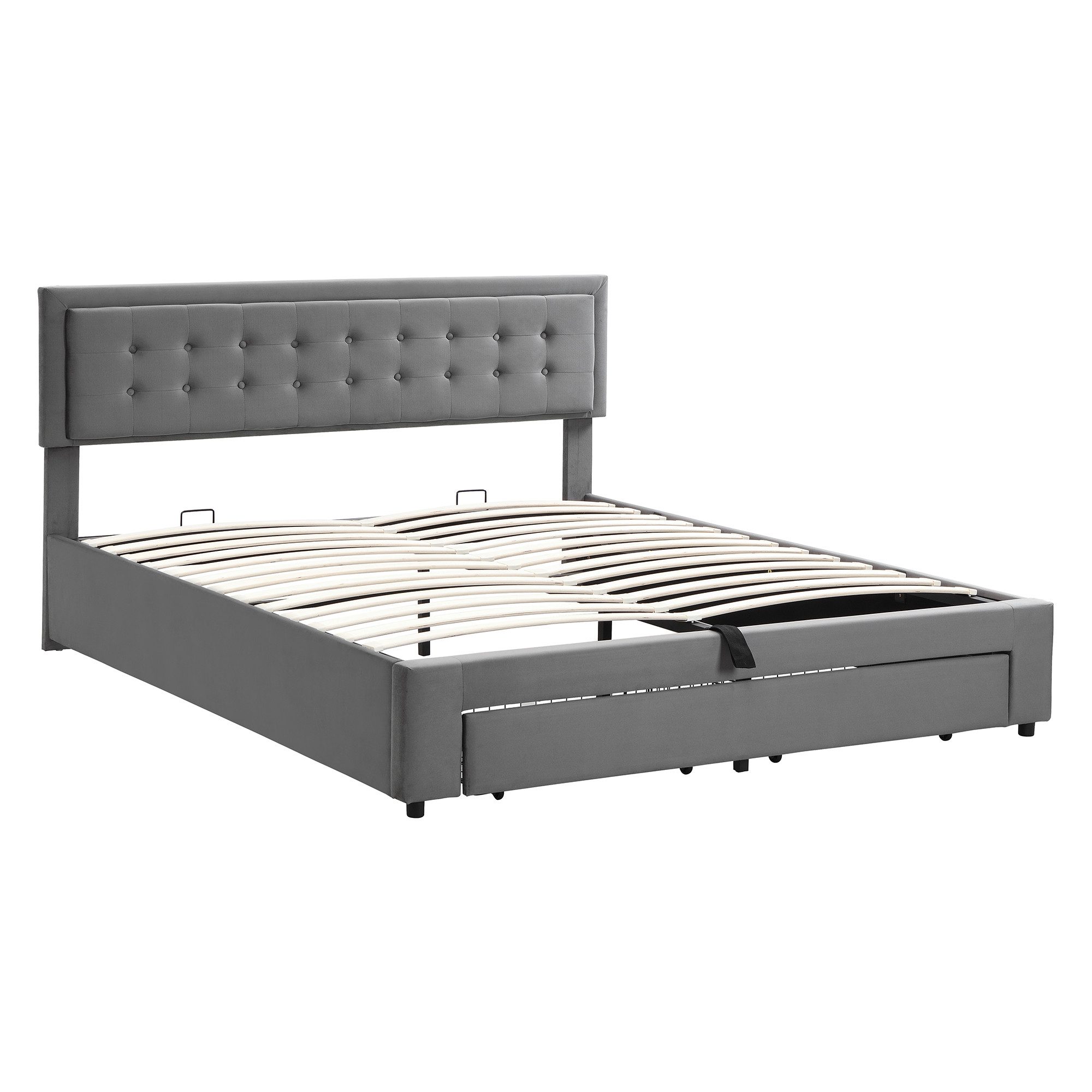 Ulife Polsterbett hydraulisches Doppelbett Funktionsbett Bettrahmen günstig online kaufen