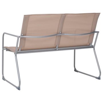 vidaXL Gartenlounge-Set 4-tlg. Garten-Lounge-Set Stoff und Stahl Taupe, (4-tlg)