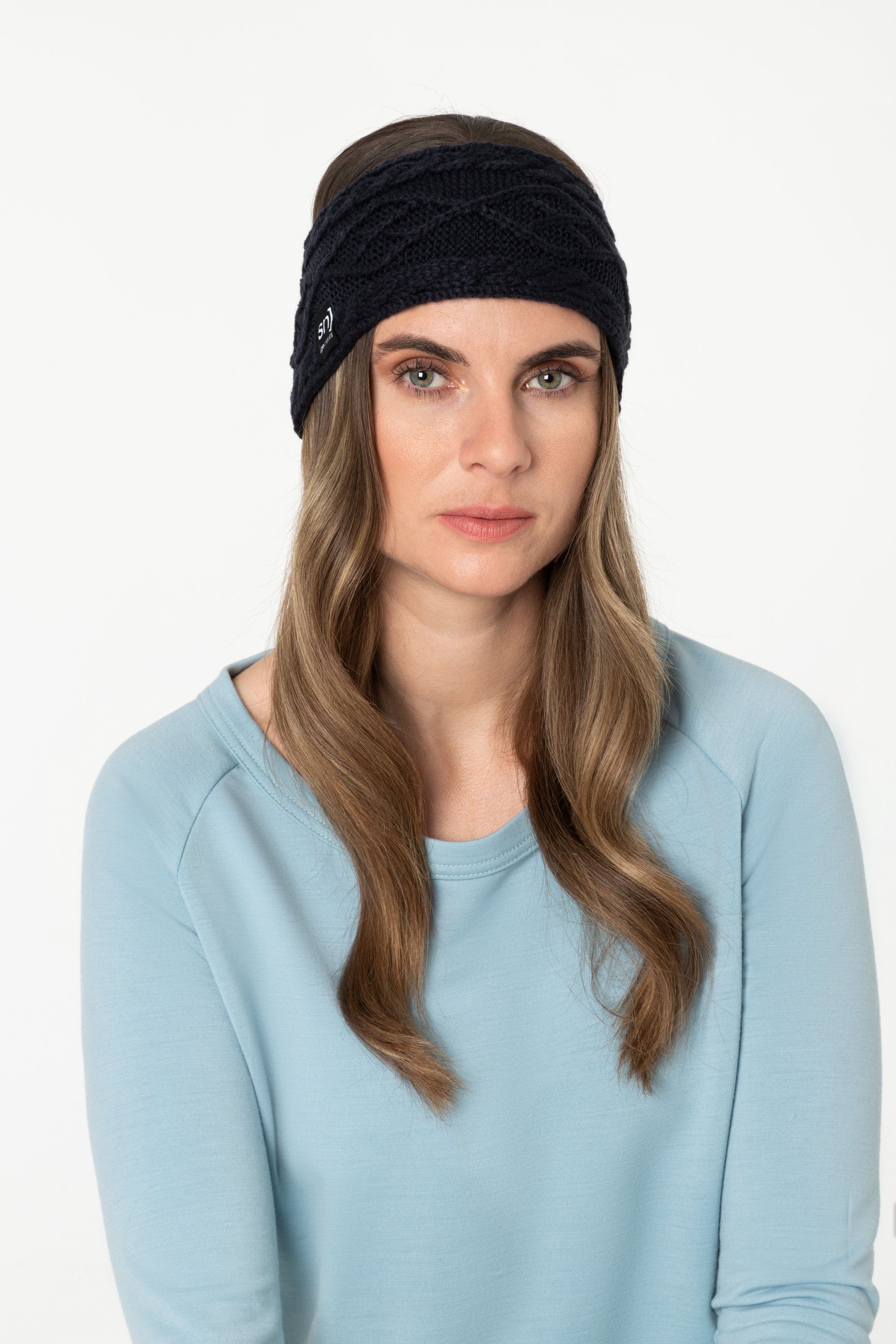 SUPER.NATURAL Stirnband Merino Stirnband KNIT HEADBAND wärmender Merino-Materialmix
