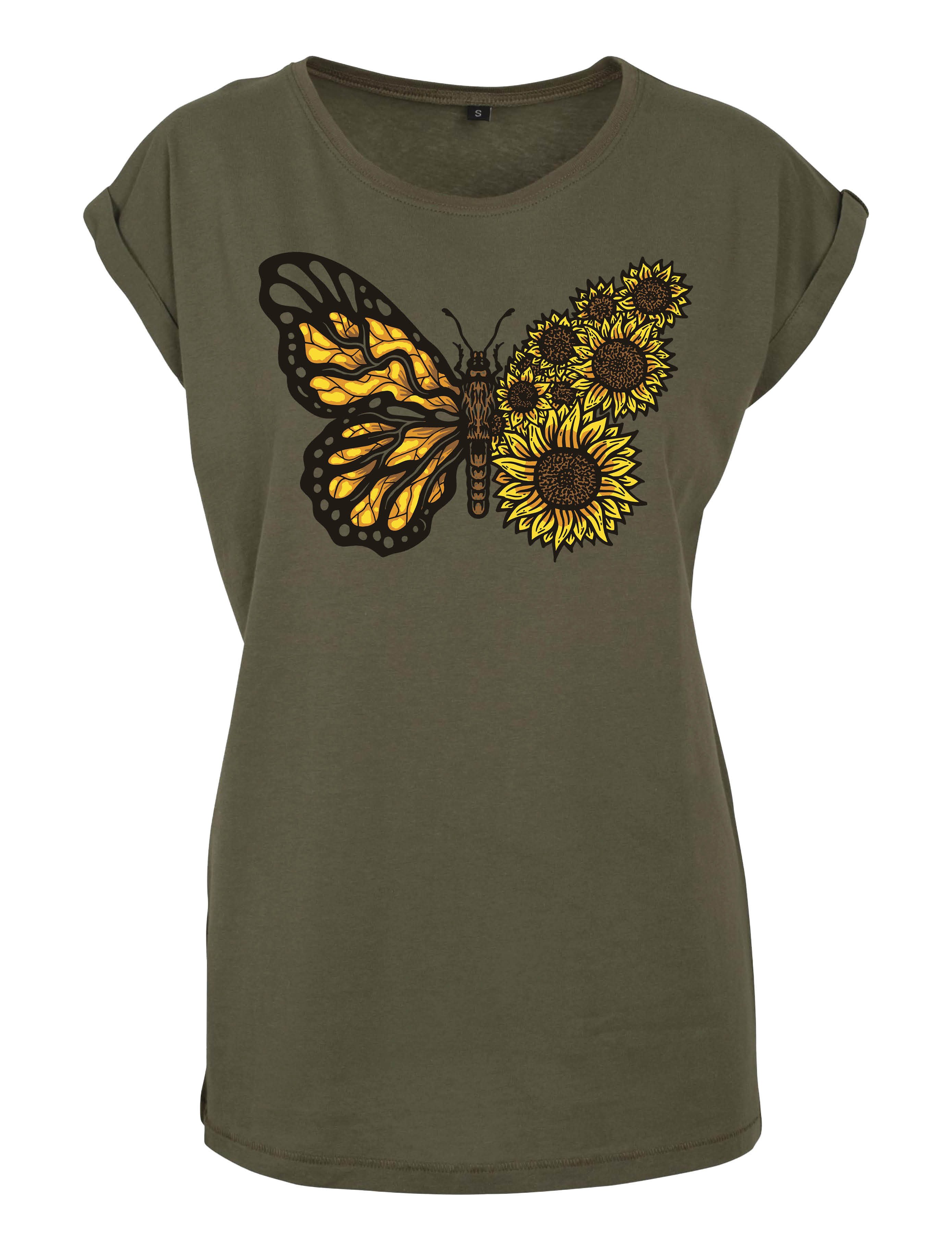 Youth Designz Print-Shirt "Sunflower Schmetterling" Damen günstig online kaufen
