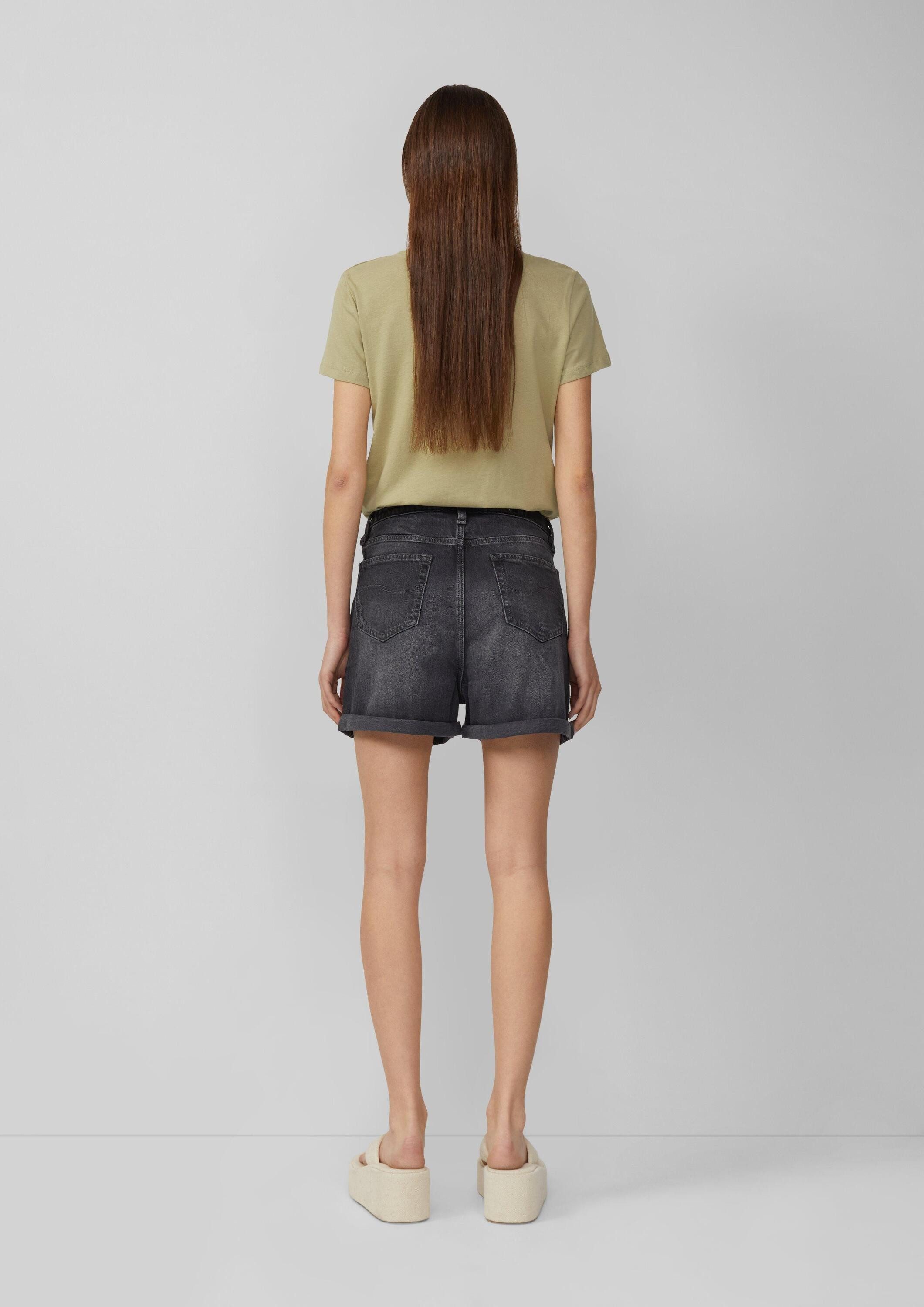 QS Jeansshorts Jeans-Hose MOM FIT Jeans Mom / Relaxed Fit / High Rise