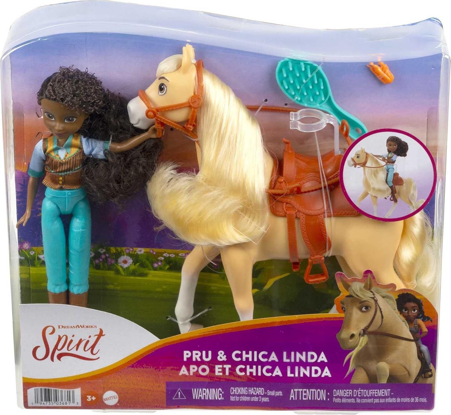 Mattel® Anziehpuppe Mattel Spirit Pru-Puppe & Pferd Chica Linda HFB90