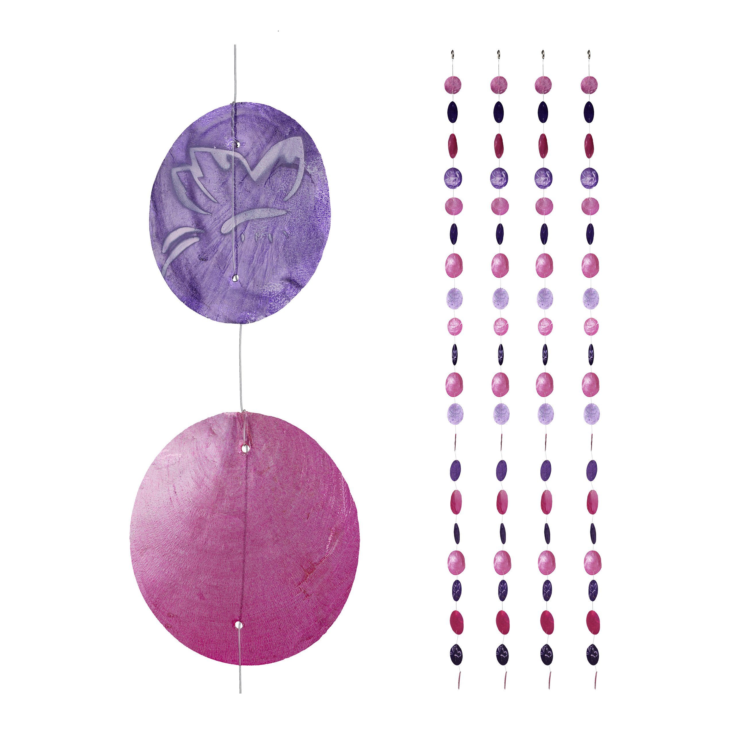 relaxdays Windspiel Capiz Girlande 4er Set, H