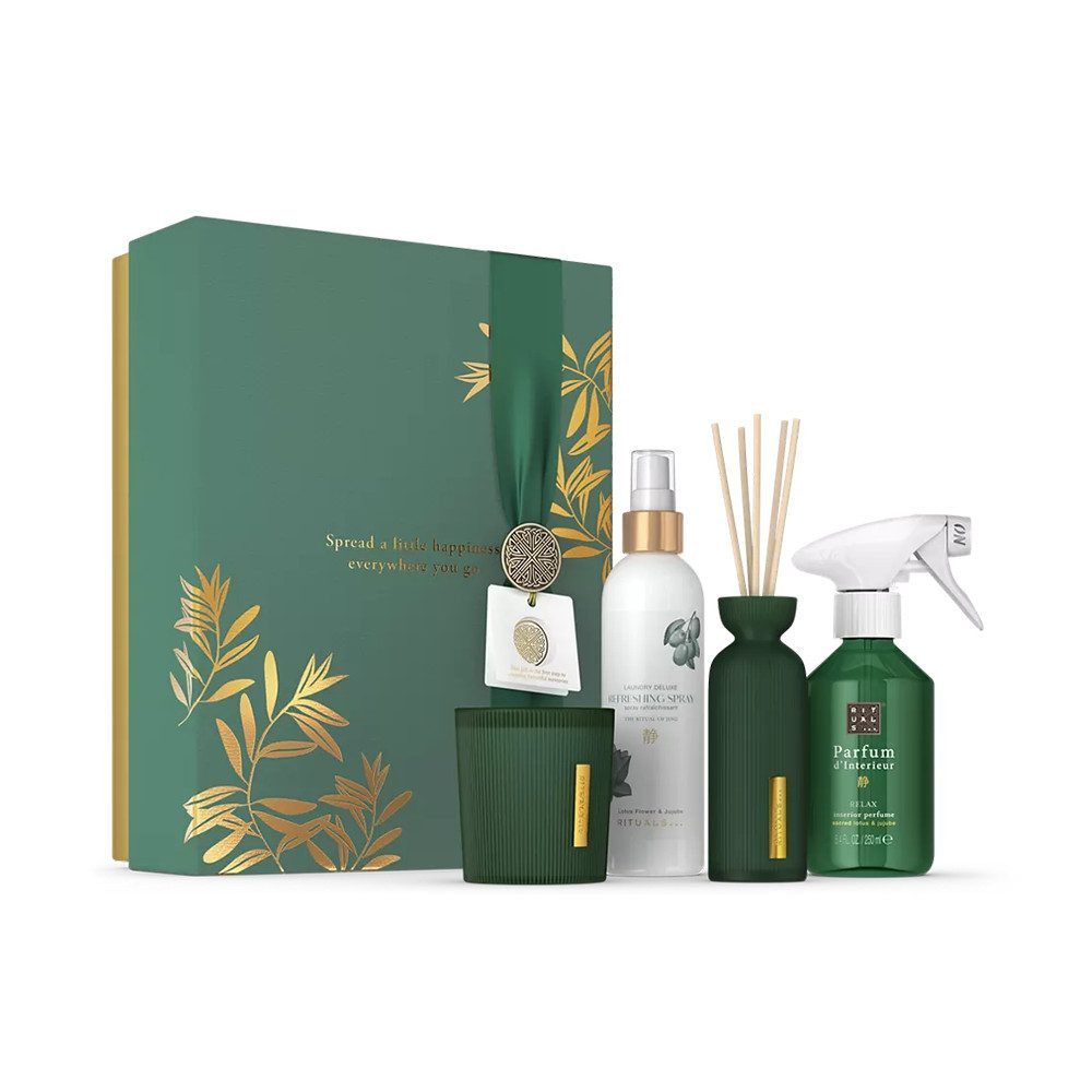 Rituals Pflege-Geschenkset Luxus-Pflegeset Limited Edition Jing Geschenkset L 2025, 4-tlg., 4-teiliges Pflegeset mit Duschschaum, Creme, Kerze & Duftstäbchen