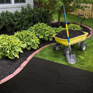 Intirilife Bodenschutzplane (Gartenvlies 50g/m² Maße 2mx5m (10m) in Schwarz), Wasserdurchlässiges und beständiges Unkrautvlies