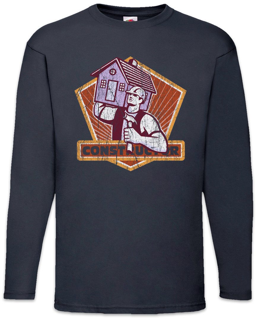 Langarmshirt Constructor V Langarm T-Shirt Handwerker Maurer Mason Bauarbeiter Bau