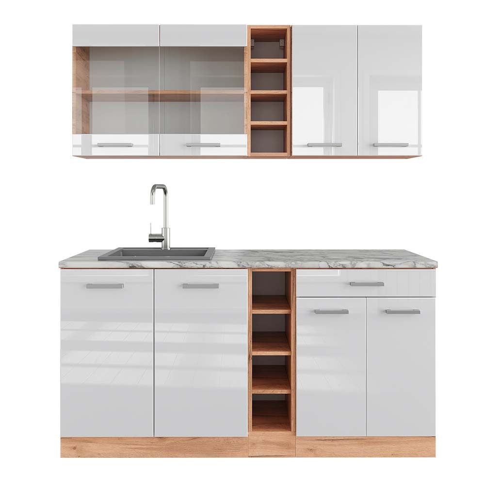 Vicco Küchenzeile R-Line, Bordeaux Hochglanz/Anthrazit, 140 günstig online kaufen