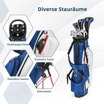 KOMFOTTEU Golfschläger + Golfbag, 1 Driver, 3 Fairway, 5 Hybrid & 1 Standtasche