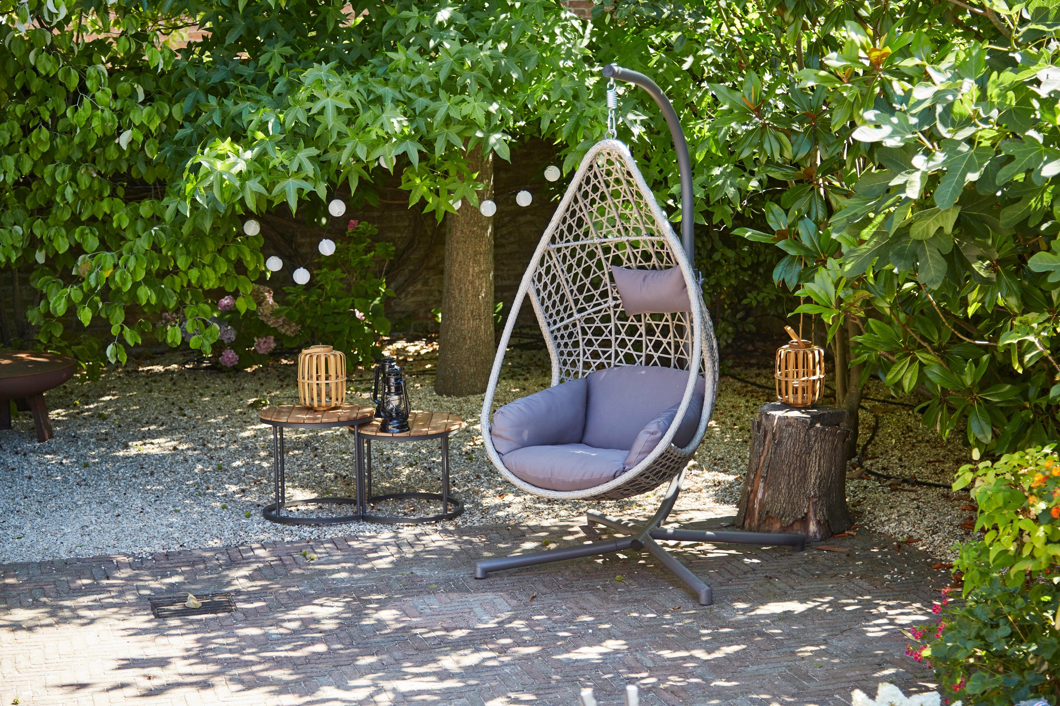 Polyester Siena dunkelgrau Rückenkissen aus und Sitz- in Gartensessel, Garden