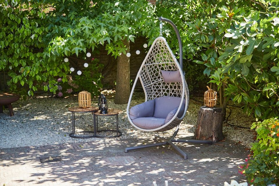 Siena Garden Gartensessel, Sitz- und Rückenkissen aus Polyester in  dunkelgrau