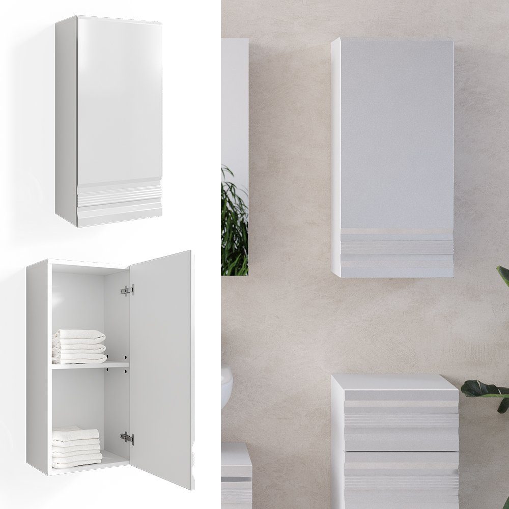 Vicco Hängeschrank Fredd, Weiß Hochglanz, 36 x 77 cm (1-St)
