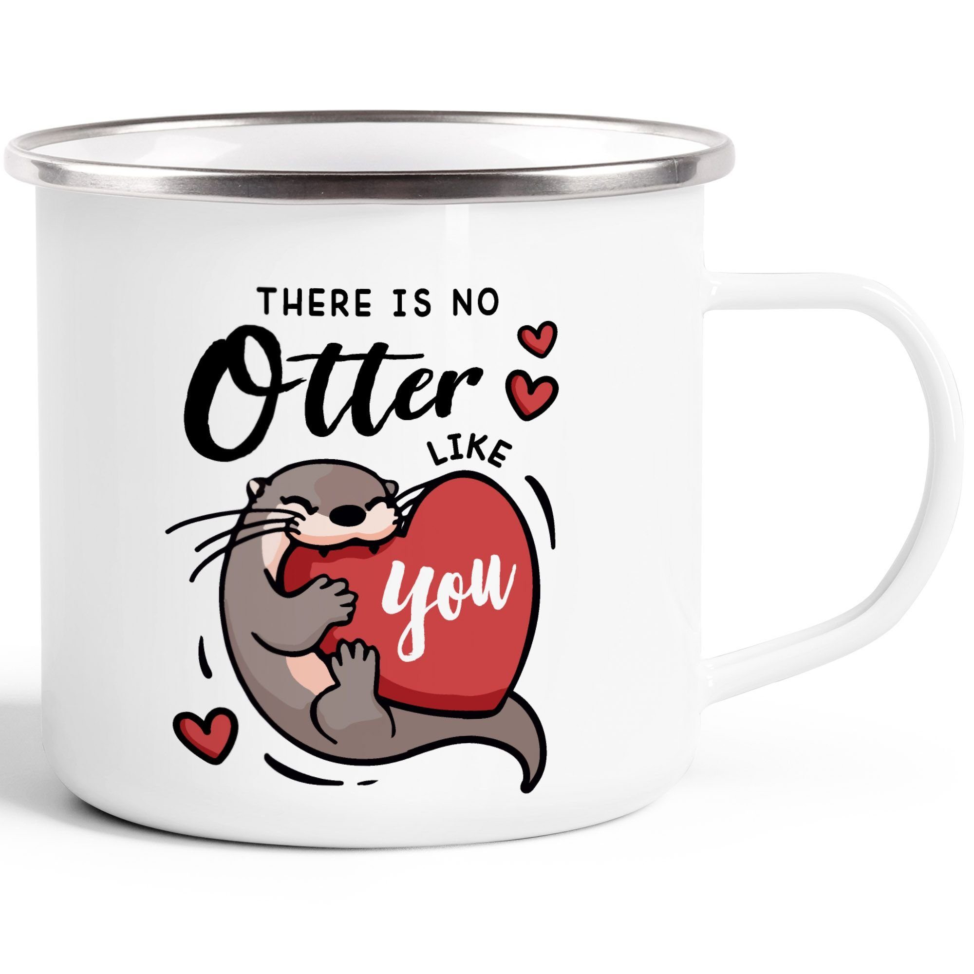 MoonWorks Tasse EmailleTasse Otter Spruch Liebe Geschenk Jahrestag