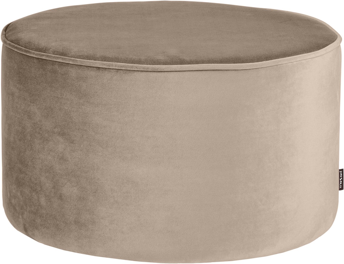 WOOOD Hocker Sara mit Jarra-Velvetbezug, Ø 60 x H 36 cm, Maximale Verschleißfestigkeit, Tragkraft 120 kg, Pfleiglicht