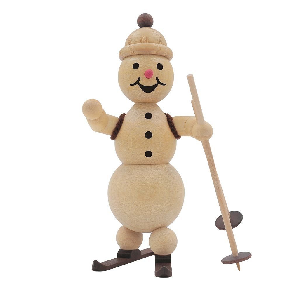 Räuchermännchen Schneemann „Skilehrer“ - 10 cm - Original Erzgebirge