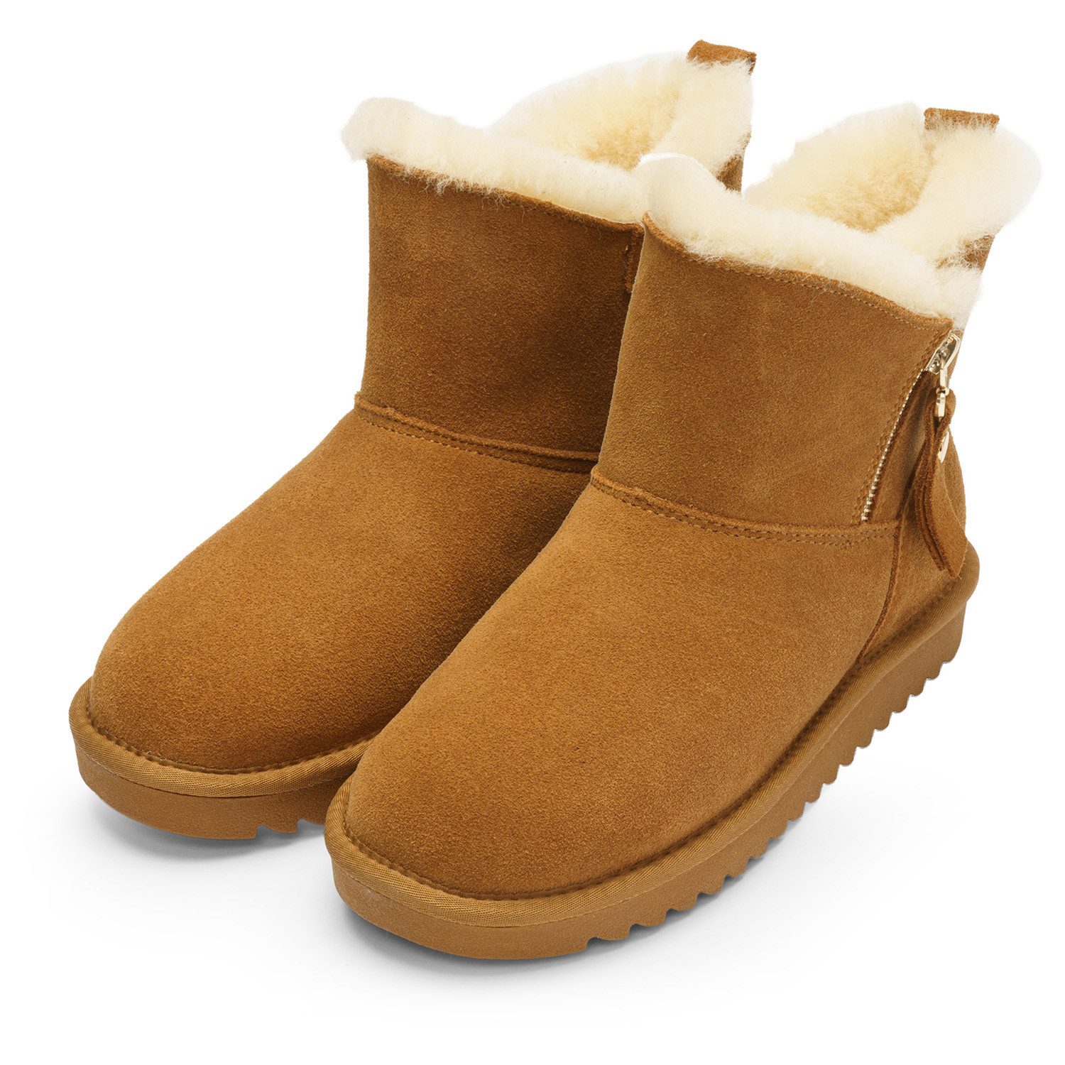 Ara ALASKA Short Zip Winterboots Stiefel aus echtem Lammfell mit Reißverschluss, G-Weite (weit)