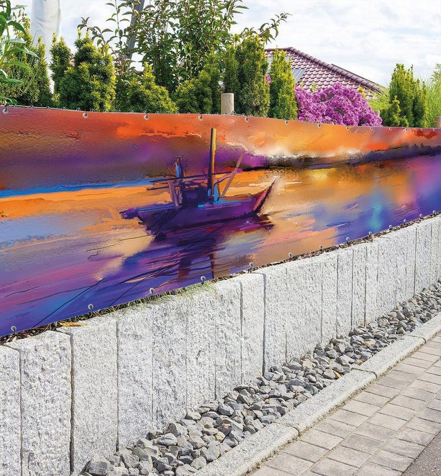 Thumbnail - MyMaxxi Sichtschutzzaunmatten Zaunbanner Malerei Kutter Sichtschutz Garten Zaun, (Bambus grün)