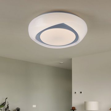 Globo LED Deckenleuchte, LED-Leuchtmittel fest verbaut, Warmweiß, Deckenleuchte LED Deckenlampe rund weiß Schlafzimmerleuchte in weiß