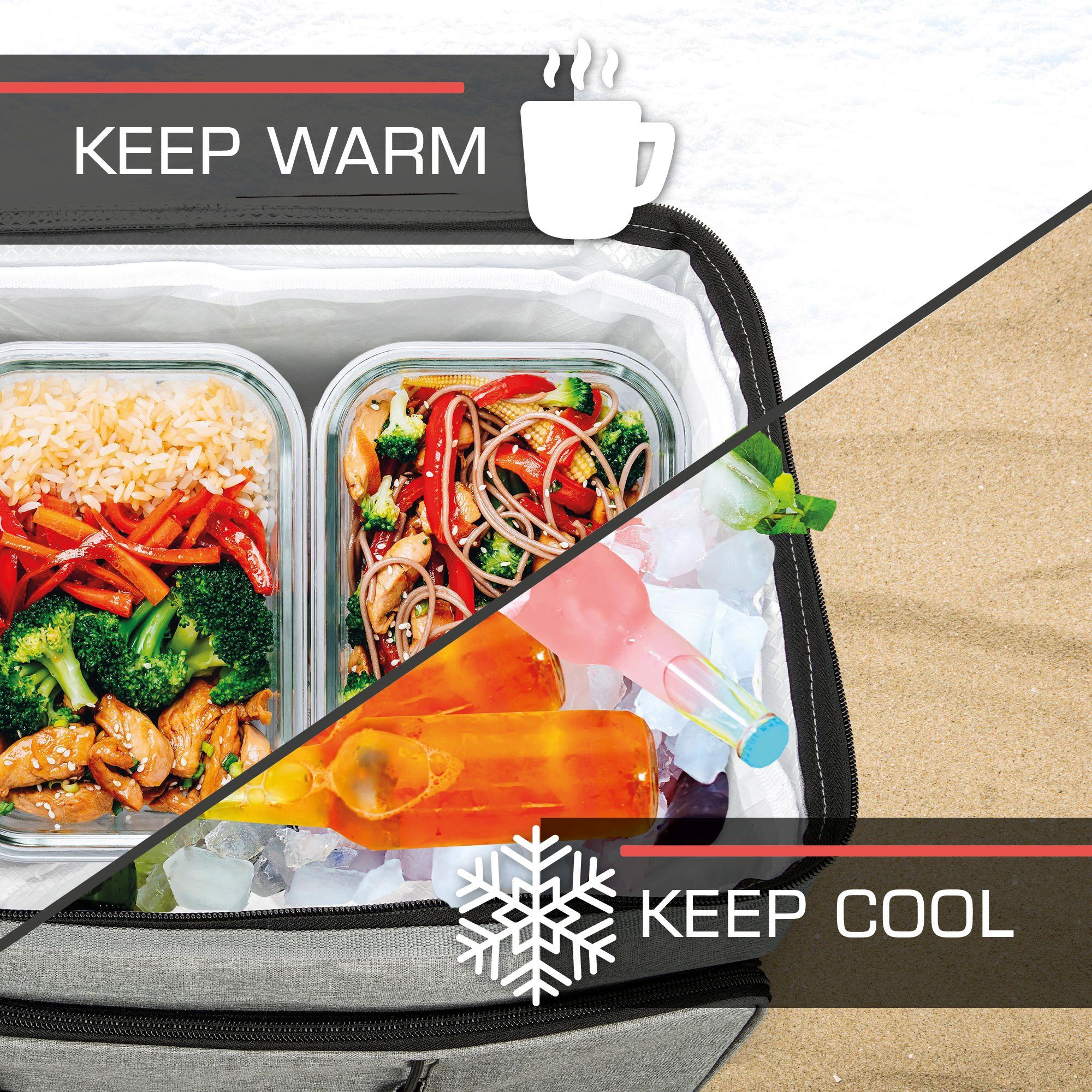 Freizeittasche Deckel IceBreezer KT43, Kühltasche mit bomoe praktischem