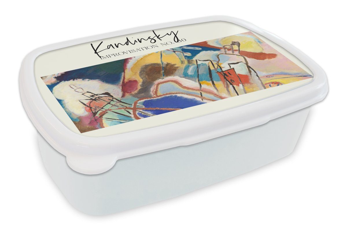 MuchoWow Lunchbox Malerei - Abstrakt - Kandinsky, Kunststoff, (2-tlg), Brotbox für Kinder und Erwachsene, Brotdose, für Jungs und Mädchen weiß